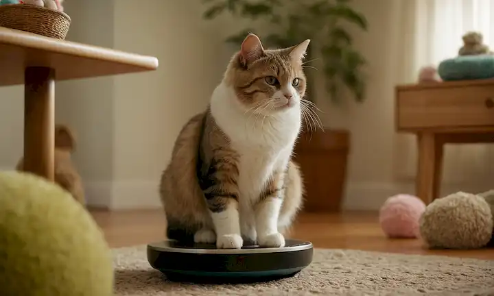 Un gato de plomería sentado en una escala