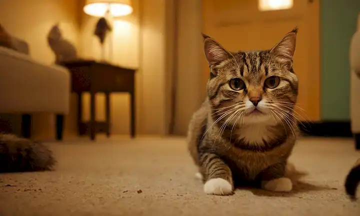 Los gatos se enfrentan con ojos enojados y pelaje hinchado